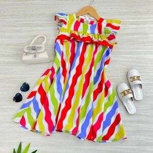 VESTIDO LISTRA COLORIDA - Imagem 1