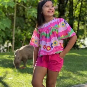 CONJ SHORT ESPERTA BATINHA FLORES - Imagem 3