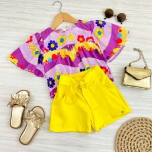 CONJ SHORT ESPERTA BATINHA FLORES - Imagem 6