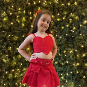 CONJ SHORT/SAIA LINHO CORAÇÃO BIA - Imagem 1