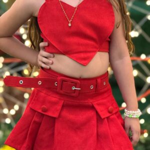 CONJ SHORT/SAIA LINHO CORAÇÃO BIA - Imagem 3