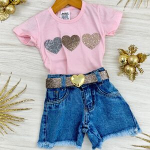 CONJ SHORT JEANS CORAÇÕES - Imagem 3