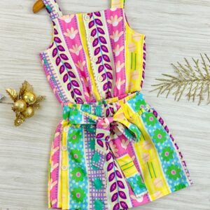CONJ TURMA CROPPED ELASTICO AMARELO