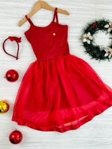 VESTIDO TULE VERMELHO