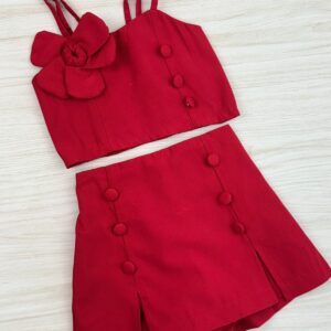 CONJUNTO SHORT/SAIA LINHO FLOR LATERAL - Imagem 1