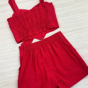 CONJUNTO SHORT/SAIA LINHO CORAÇÃO LAÇO - Imagem 2