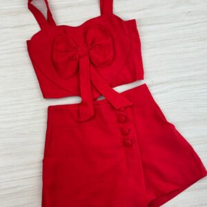 CONJUNTO SHORT/SAIA LINHO CORAÇÃO LAÇO - Imagem 4