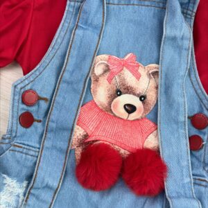 JARDINEIRA JEANS URSO - Imagem 2