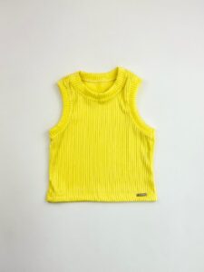 REGATA FEMININA CANELADA PREMIUM AMARELO CLARO