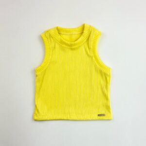 REGATA FEMININA CANELADA PREMIUM AMARELO CLARO
