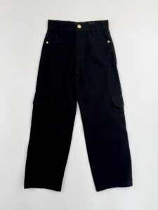 CALÇA CARGO WIDE LEG PRETA FEM