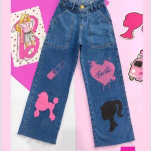 CALÇA WIDI LEG BARBIE PINTURA - Imagem 1