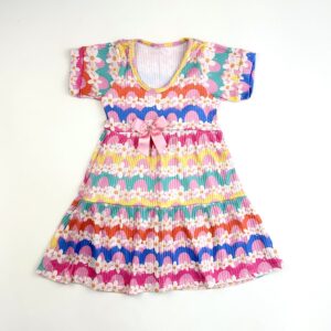 VESTIDO CANELADO MANGA MARGARIDA - Imagem 1