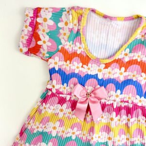 VESTIDO CANELADO MANGA MARGARIDA - Imagem 2