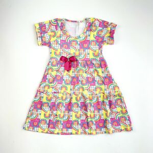 VESTIDO CANELADO MANGA ARCO-ÍRIS - Imagem 3