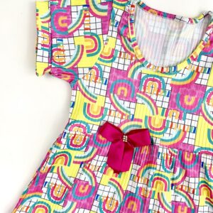 VESTIDO CANELADO MANGA ARCO-ÍRIS - Imagem 2