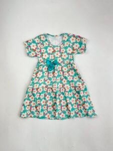 VESTIDO CANELADO MANGA FLORES