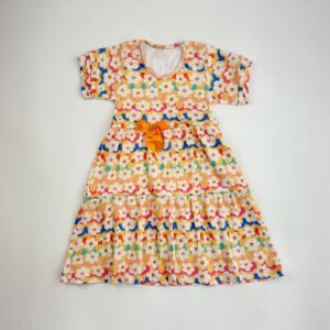 VESTIDO CANELADO MANGA FLORES - Imagem 4
