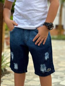 BERMUDA JEANS LA BORDADO