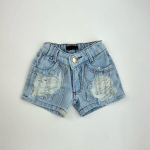SHORT RASGADO FRANJINHA COM BRILHO