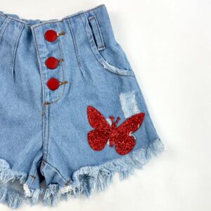 SHORT BOTOES LANTEJOULAS BORBOLETA - Imagem 2