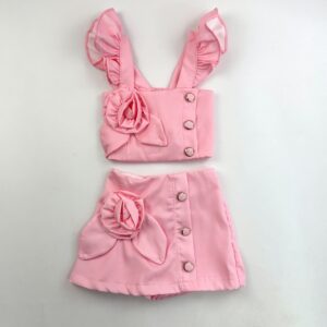 CONJUNTO SHORT/SAIA LINHO FLOR